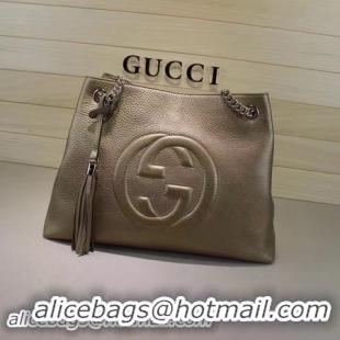 Good Product Gucci Soho Medium Tote Bag Calfskin Leather 308982 Bronze