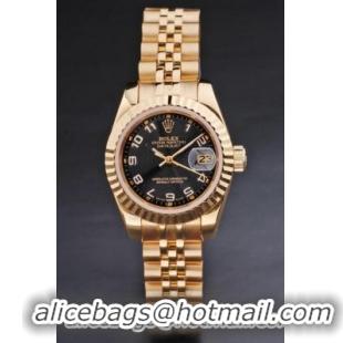 Rolex Datejust Golden Black Stainless Steel Watch-RD3781