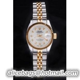 Rolex Datejust Golden White 25mm Women Watch-RD3833