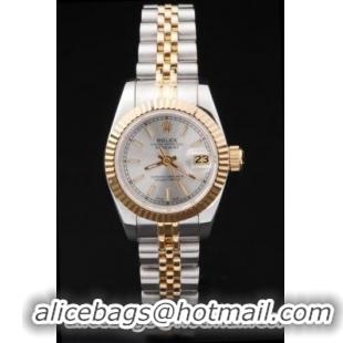 Rolex Datejust Mechanism Golden White Women Watch-RD2457