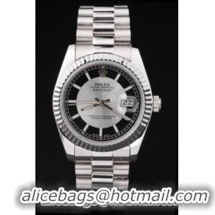 Rolex Datejust Mechanism Silver Bezel Black Surface Watch-RD2414