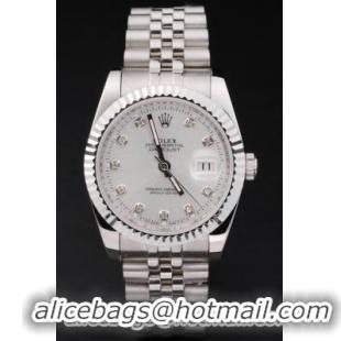 Rolex Datejust Mechanism Silver White Cutwork Women Watch-RD2428