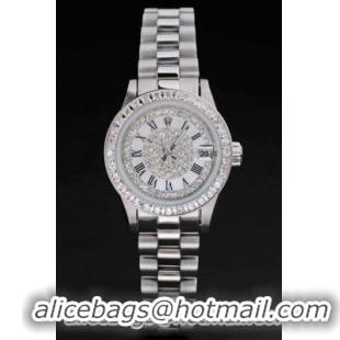 Rolex Datejust Diamond White Surface 25 Mm Women Watch-RD3853