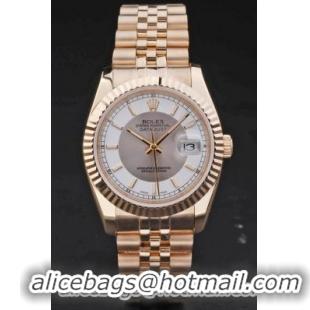 Rolex Datejust Rose Gold White 34 mm Men Watch-RD3863