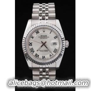 Rolex Datejust Silver White Surface Cutwork Watch-RD2391