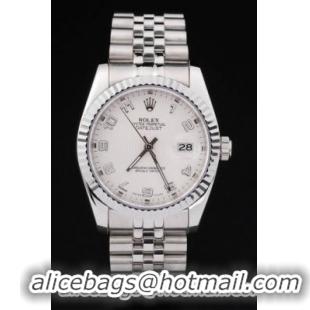 Rolex Datejust Silver Bezel White Surface Watch-RD2392