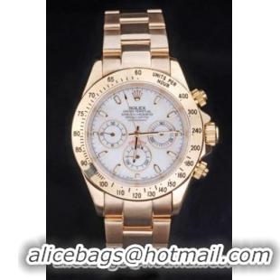 Rolex Daytona Mechanism Golden Bezel White 38mm Watch-RD3831