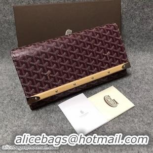 Spot New Goyard Original Monte-Carlo Clutch Bag 8980 Bungundy