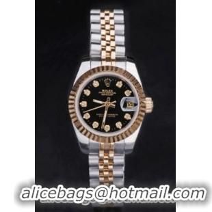 Rolex Datejust Golden&Black 25mm Women Watch-RD3832