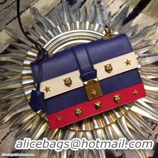 Luxury Cheap Gucci Calfskin Leather Shoulder Bags 409498 Navy