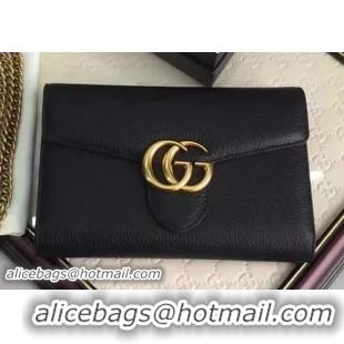 Grade Gucci GG Marmont Leather mini Chain Bag 401232 Black