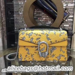 Best Product Gucci Dionysus Calf Leather Shoulder Bag 400249E Yellow