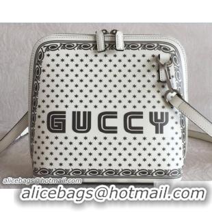 Discount Gucci Guccy Printed Crossbody Bag 501122 White Spring 2018