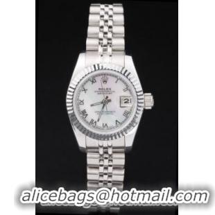 Rolex Datejust Mechanism Silver Bezel White Surface Watch-RD2451