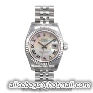 Rolex Lady Datejust Series Ladies 18kt White Gold Automatic Wristwatch 179174-MRJ