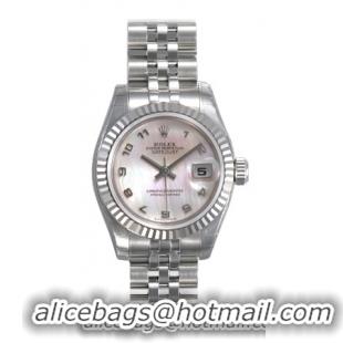 Rolex Lady Datejust Series Ladies 18kt White Gold Automatic Wristwatch 179174-MAJ