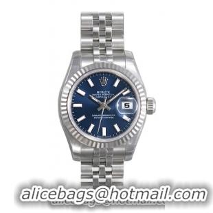 Rolex Lady Datejust Series Ladies 18kt White Gold Automatic Wristwatch 179174-BLSJ