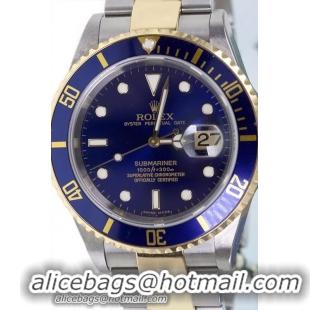 Rolex Submariner Date Series Mens Automatic 18k Yellow Gold Wristwatch 16613