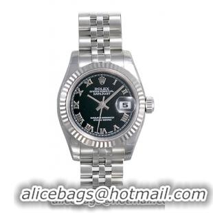 Rolex Lady Datejust Series Ladies 18kt White Gold Automatic Wristwatch 179174-BKRJ