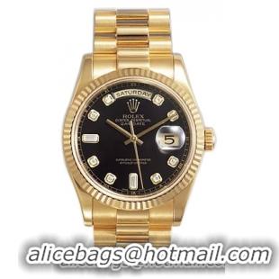 Rolex Day-Date Series Mens Automatic 18kt Yellow Gold Wristwatch 118238-BKDP