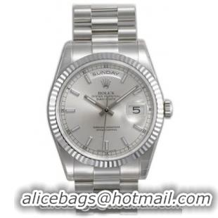 Rolex Day-Date Series Mens Automatic 18kt White Gold Wristwatch 118239-SSP