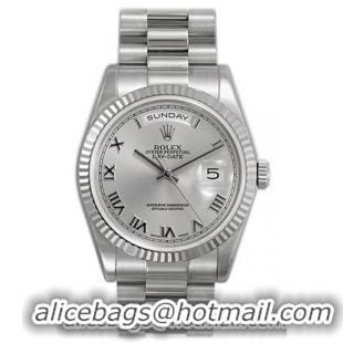 Rolex Day-Date Series Mens Automatic 18kt White Gold Wristwatch 118239-SRP