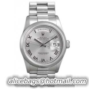 Rolex Day-Date Series Mens Automatic 18kt White Gold Wristwatch 118209-SRP