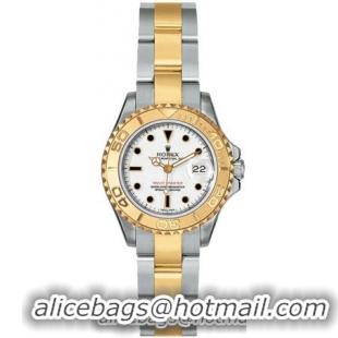 Rolex Yachtmaster Series Elegant Ladies Automatic 18kt Yellow Gold Unidirectional Rotating Wristwatch 169623-BLSO