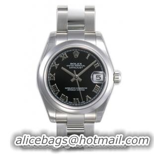 Rolex Datejust Series Fashionable Unisex Automatic Midsize Wristwatch 178240-BKRO