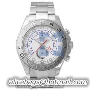 Rolex Yachtmaster II Series Elegant Mens Automatic 18k White Gold and Platinum Wristwatch 116689