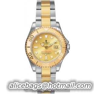 Rolex Yachtmaster Series Elegant Unisex Automatic 18kt Yellow Gold Unidirectional Rotating Wristwatch 168623-CSO