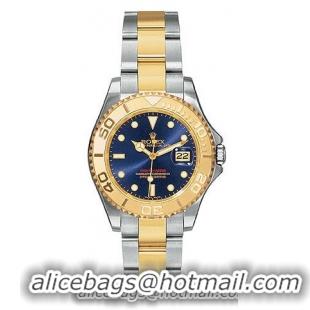 Rolex Yachtmaster Series Elegant Unisex Automatic 18kt Yellow Gold Unidirectional Rotating Wristwatch 168623-BLSO