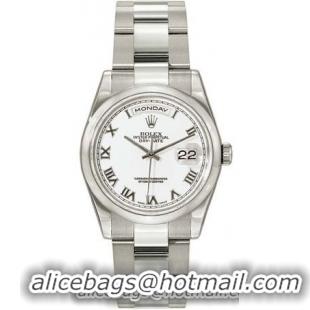 Rolex Day-Date Series Mens Automatic 18kt White Gold Wristwatch 118209-WRO