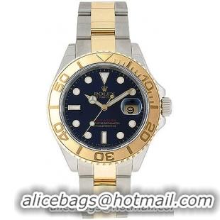 Rolex Yachtmaster Series Elegant Mens Automatic 18kt Yellow Gold Unidirectional Rotating Wristwatch 16623-BLSO