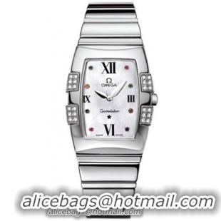 Omega Constellation Quadrella Quartz Series Ladies Stainless Steel Wristwatch-1586.79.00