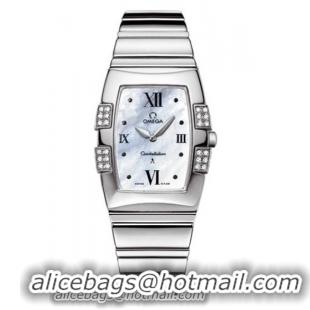 Omega Constellation Quadrella Quartz Series Ladies Wristwatch-1586.70.00