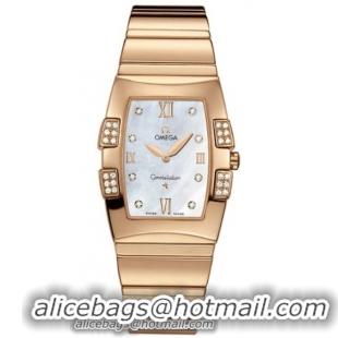 Omega Constellation Quadrella Quartz Series Ladies Wristwatch-1186.75.00