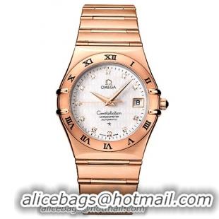 Omega Constellation Chronometer 18k Rose Gold Mens Automatic COSC Wristwatch 1104.35.00