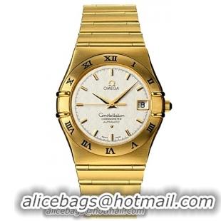 Omega Constellation Chronometer 18k Yellow Gold Mens Automatic COSC Wristwatch 1102.30.00