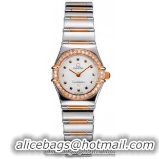 Omega Constellation 18kt Rose Gold Mini Ladies Diamond Watch-1368.71