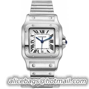 Cartier Santos Stainless Steel Mens Swiss Quartz Wristwatch-W20060D6