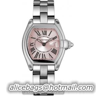 Cartier Roadster Series Stainless Steel Ladies Swiss Quartz Wristwatch-W62017V3