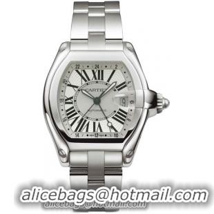 Cartier Roadster GMT Stainless Steel Mens Automatic Wristwatch-W62032X6