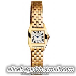 Cartier Santos Demoiselle 18k Yellow Gold Ladies Swiss Quartz Wristwatch-W25063X9