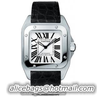 Cartier Santos 100 Stainless Steel Fashionable Mens Automatic Wristwatch-W20106X8