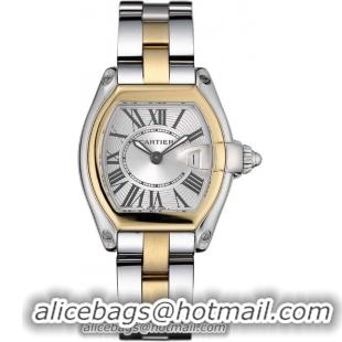 Cartier Roadster Series 18k Yellow Gold and Stainless Steel Ladies Swiss Quartz Wristwatch-W62026Y4