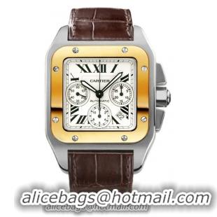 Cartier Santos 100 Chronograph Fashionable Mens Wristwatch-W20091X7