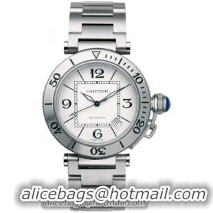 Cartier Pasha Seatimer Great Stainless Steel Mens Automatic Wristwatch-W31080M7