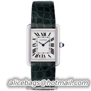 Cartier Tank Solo Fashionable Stainless Steel Ladies Swiss Quartz Wristwatch-W1018255