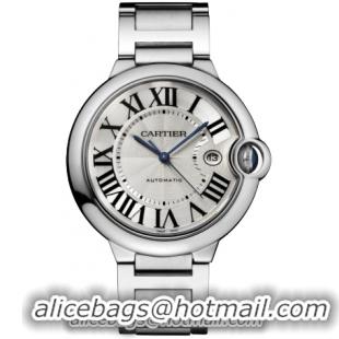 Cartier Ballon Bleu Large Series Wonderful Stainless Steel Mens Automatic Wristwatch-W69012Z4